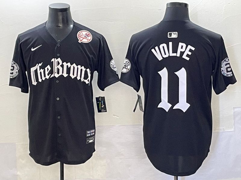 Men 2025 New York Yankees 11 Volpe Black Five generations Joint Name Nike MLB Jersey style 7